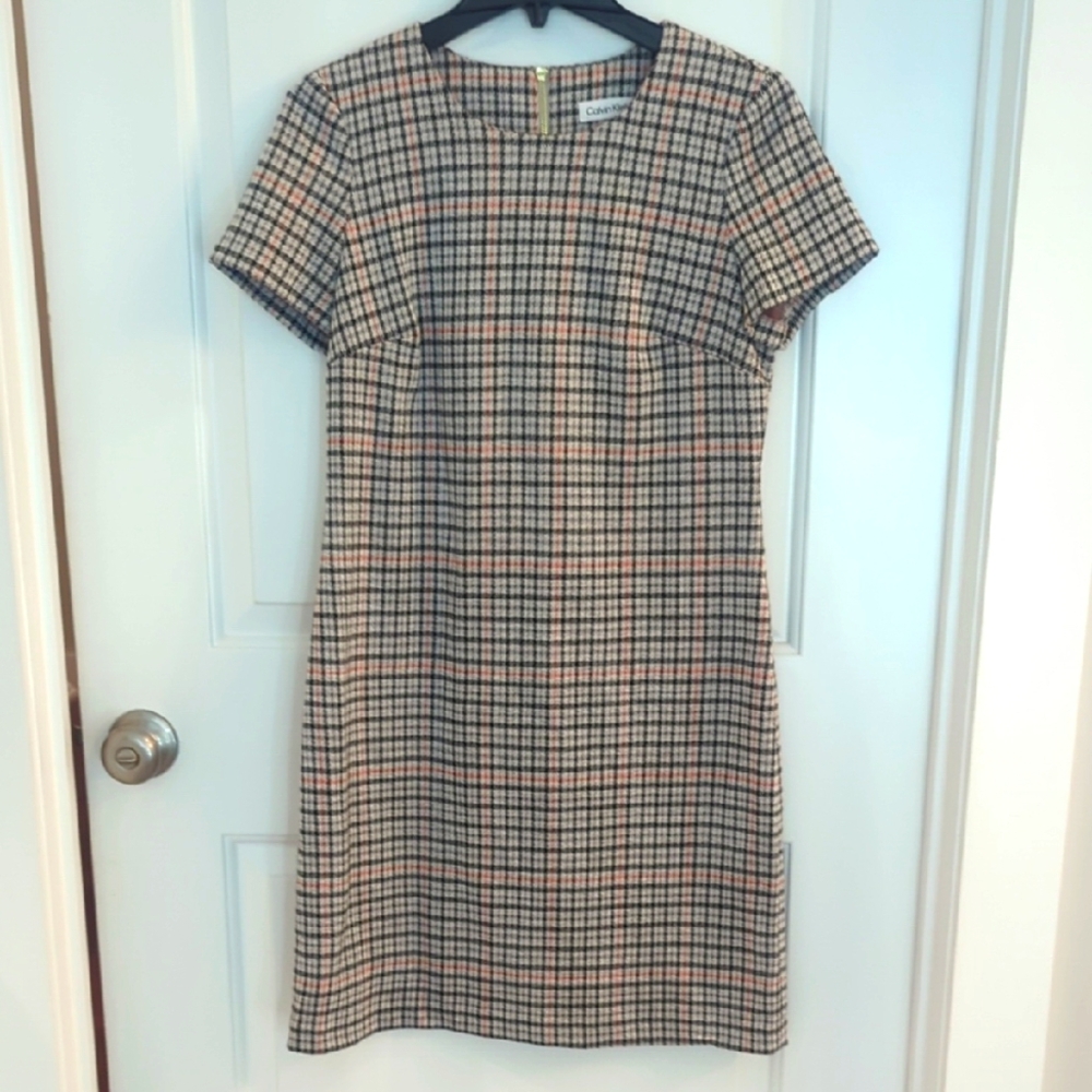 Calvin Klein Houndstooth Mini Dress
